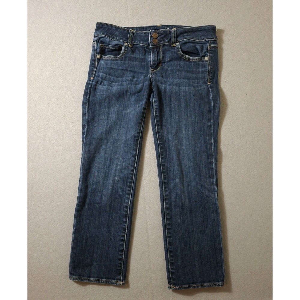 American Eagle Artist Crop Jeans Women 4 29x24 Dark Blue Denim Stretch